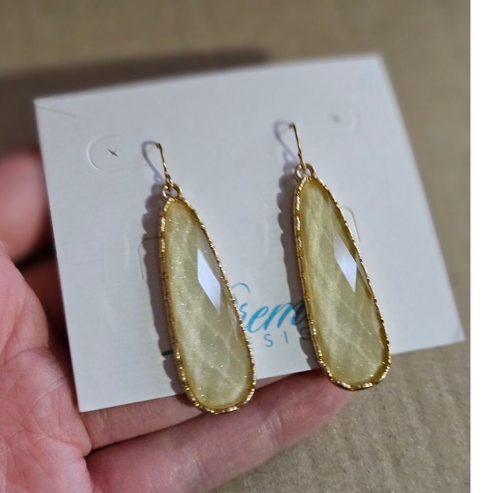 Premier Designs Matte Gold-Plated Sheer Perfection Drop Earrings #31097